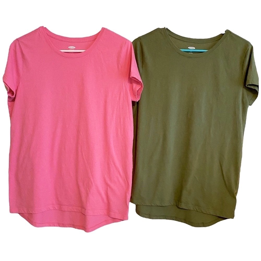 Old Navy Tshirt Bundle Girl’s 16 PLUS Pink Army Green